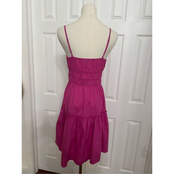 Rails Azalea Pink V-Neck Pullover Sleeveless Tiered Carmen Mini Dress Size XS - Picture 3 of 5